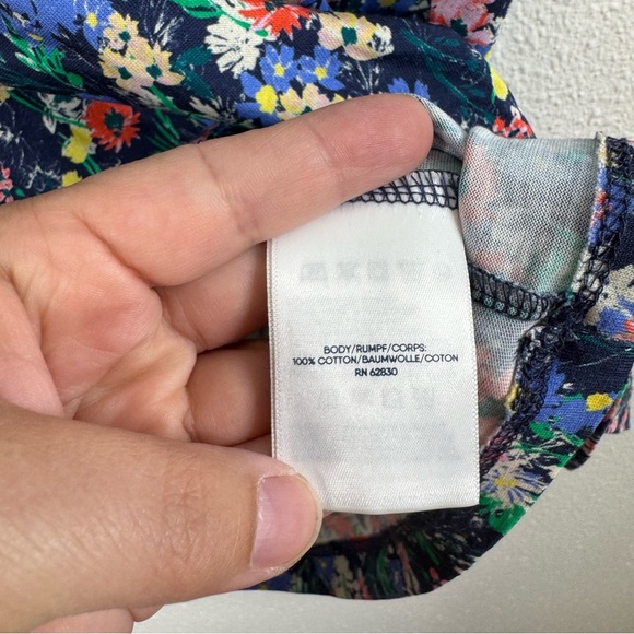 Lands’ End Floral 100% Cotton Short Sleeve Tee Size Large - Picture 4 of 5